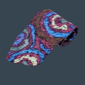 Vintage LUomo Italy Abstract Print Silk Tie